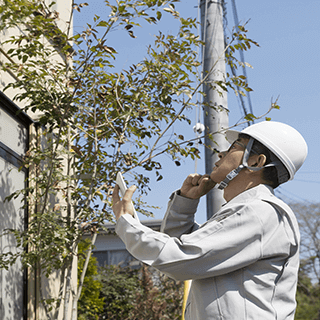 足場設置前の現場の確認